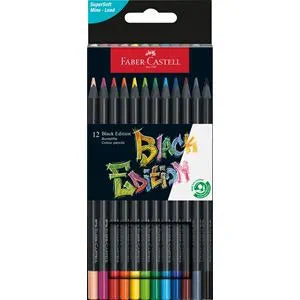 Astuccio con 12 matite colorate Black Edition