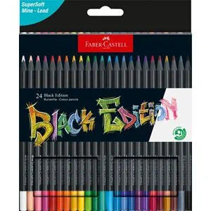 Astuccio con 24 matite colorate Black Edition