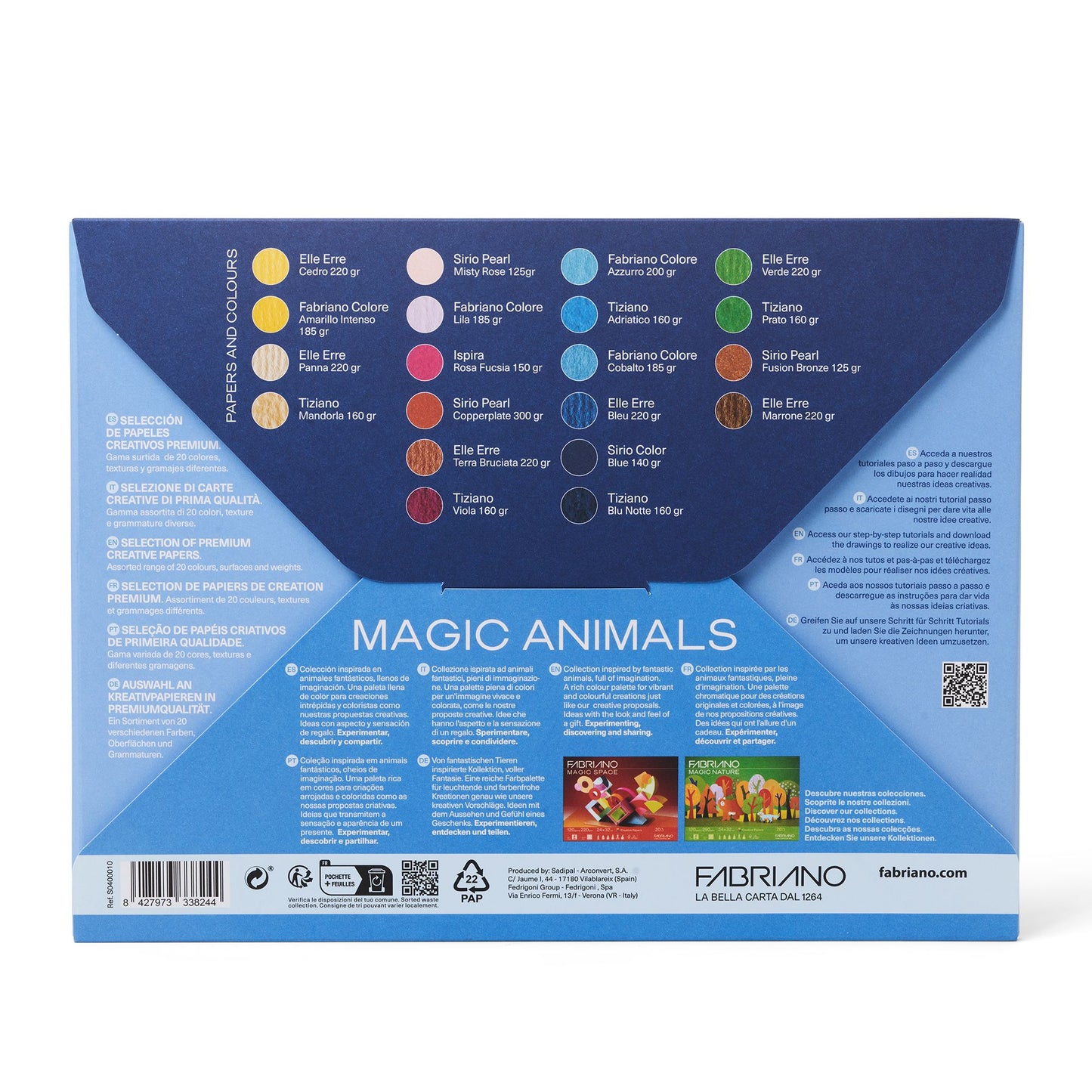 Set 20 fogli colorati Magic Animals