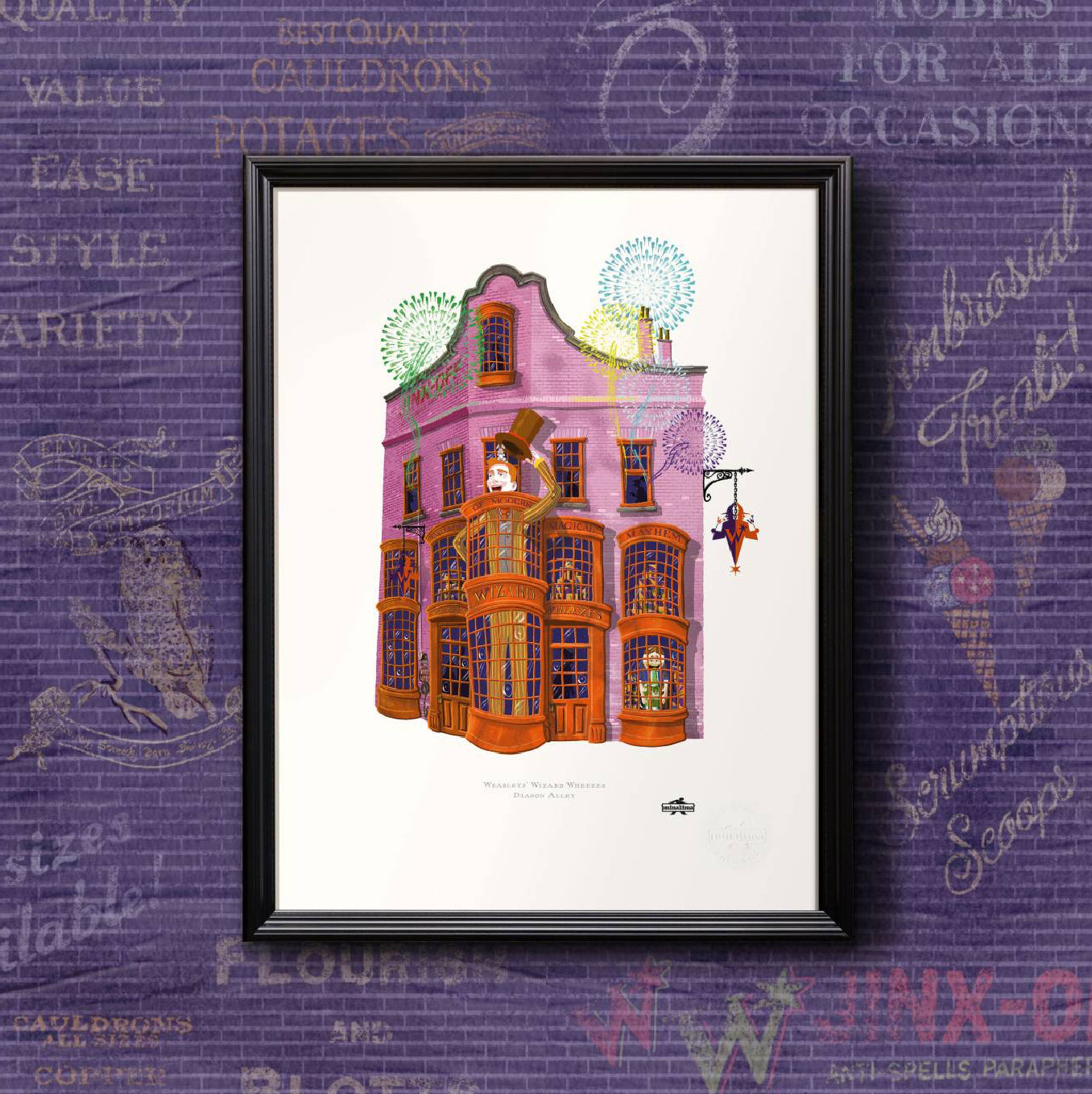 STAMPA WEASLEYS' WIZARD WHEEZES 30X40 cm