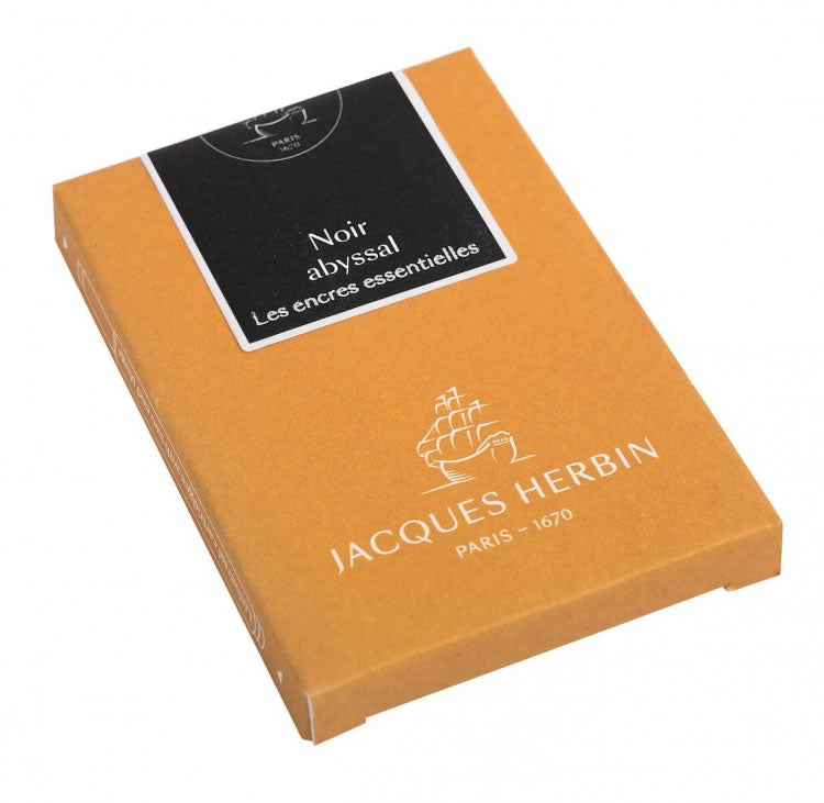 CARTUCCE COLORE NERO ABISSALE PER PENNE STILOGRAFICHE J.HERBIN
