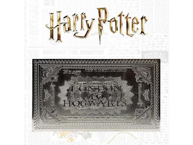 Harry Potter Replica Biglietto del Treno per Hogwarts Placcato Argento Edizione Limitata