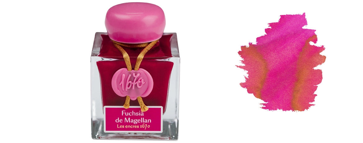 J.Herbin Inchiostro 1670 Fuchsia de Magellan - Ink with Golden Glitter