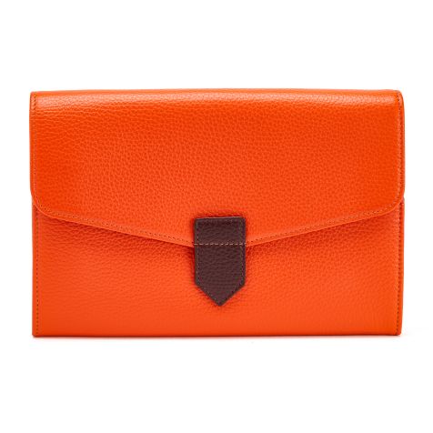 Fabriano Boutique Porta documenti in pelle colore arancione