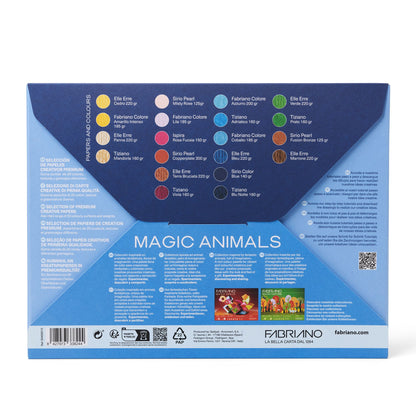Set 20 fogli colorati Magic Animals