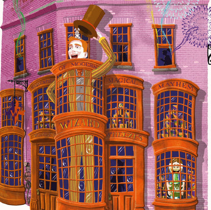STAMPA WEASLEYS' WIZARD WHEEZES 30X40 cm