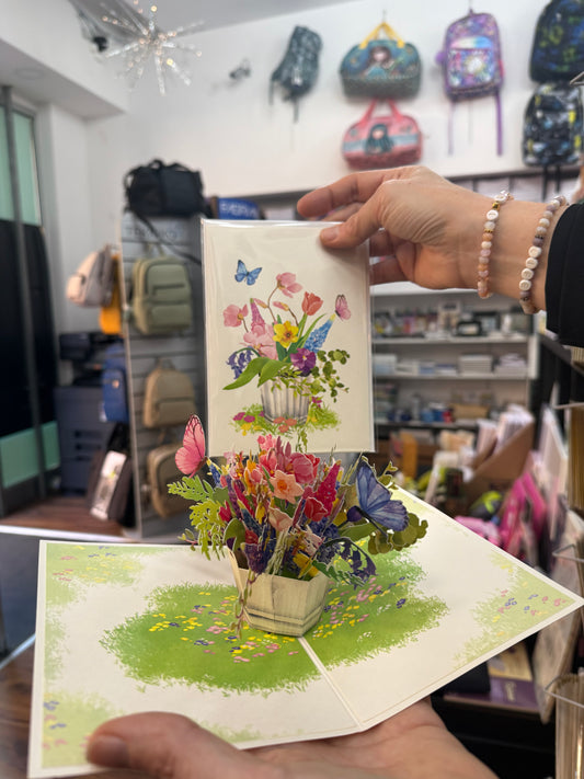BIGLIETTO ORIGAMI VASO FIORI