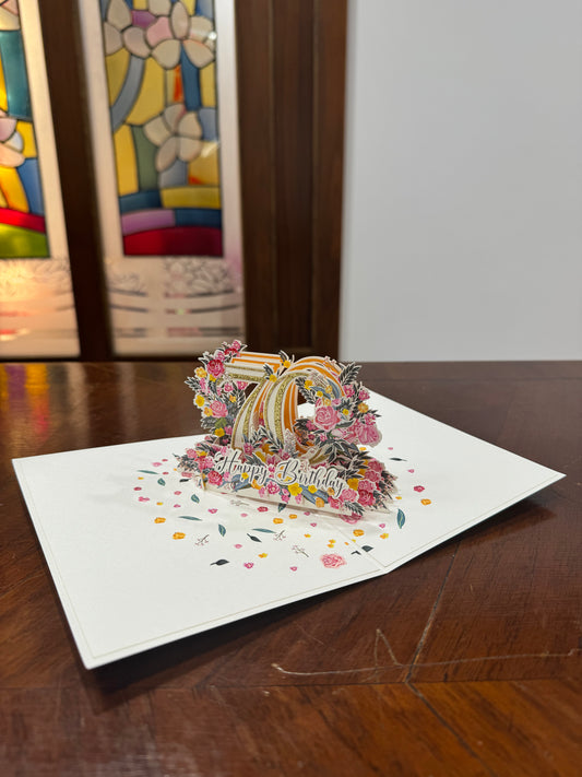 70 anni biglietto origami kiriori