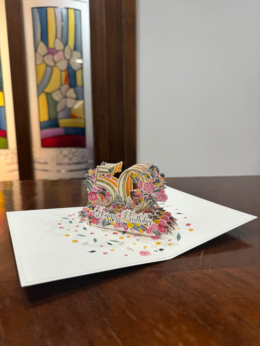 50 anni biglietto in origami kiriori