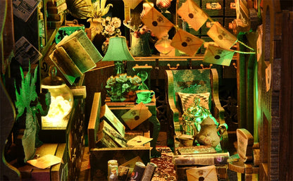Kit per angolo lettura Magic House fai da te Puzzle in legno Libreria Inserto Decorazione Casa delle bambole Modello Fermalibri Costruzione Decorazione per la casa Regali
MODELLO "H. POTTER"