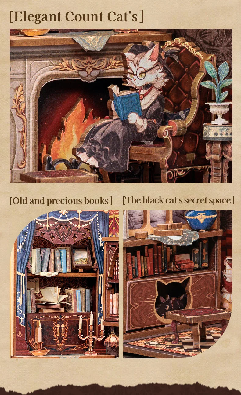 DIY Book Nook Kit with LED Light  Retro Street Bookshop Series