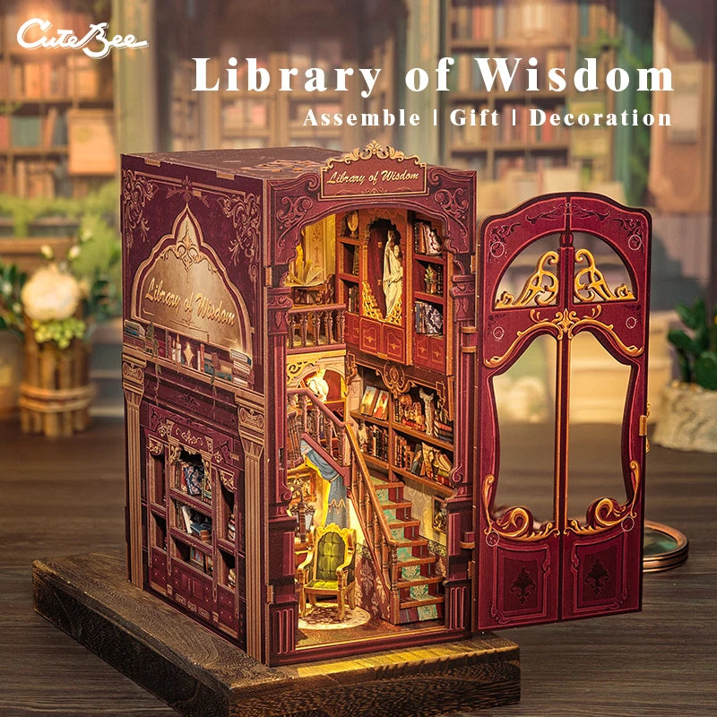 DIY Book Nook Kit with LED Light  Retro Street Bookshop Series