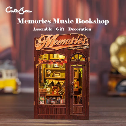 DIY Book Nook Kit with LED Light  Retro Street Bookshop Series