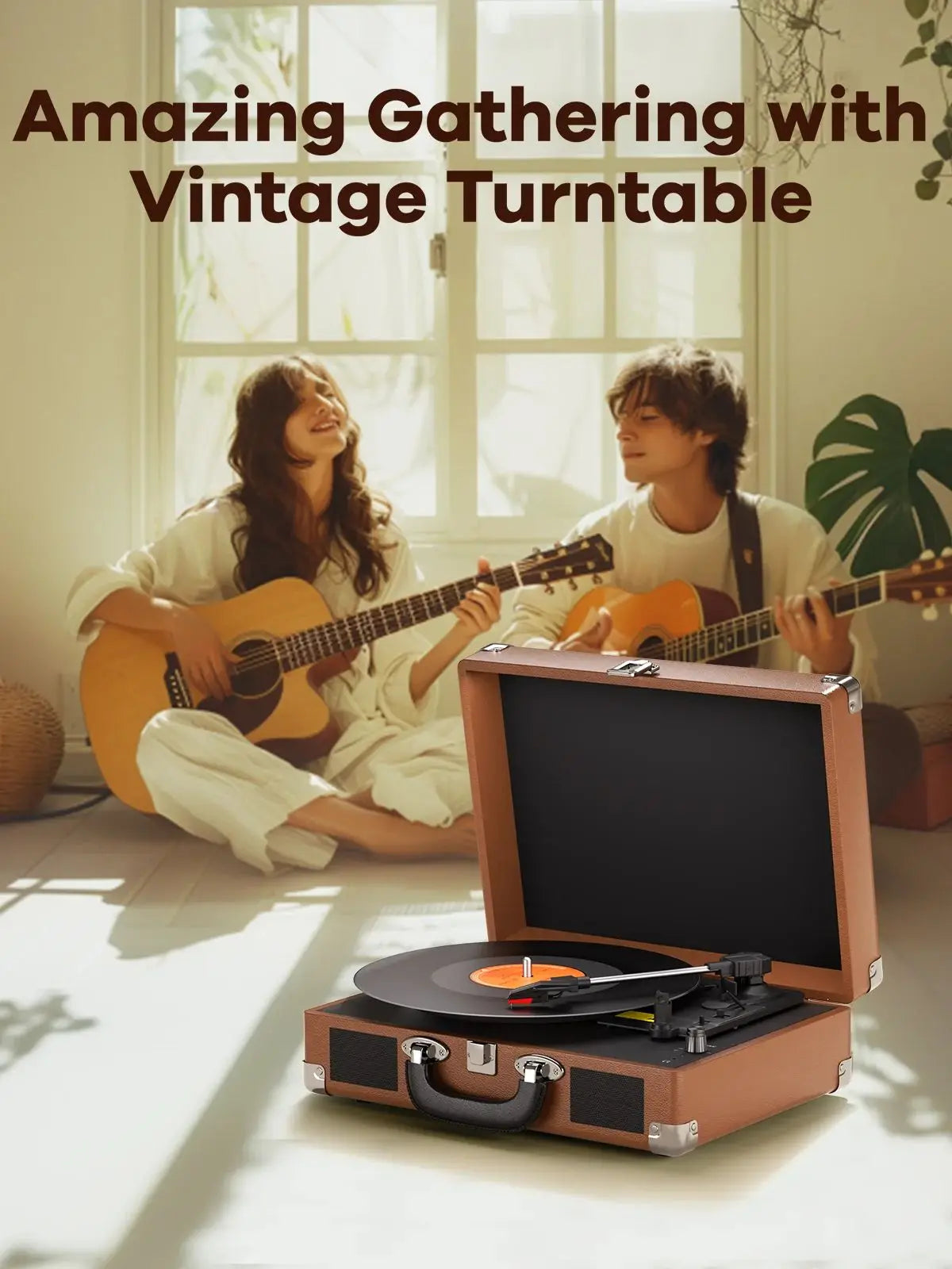 Maio C200 dispositivo grammofono vintage a cinghia, disco in vinile, giradischi, stereo ad alta fedeltà, altoparlante integrato, 3 velocità