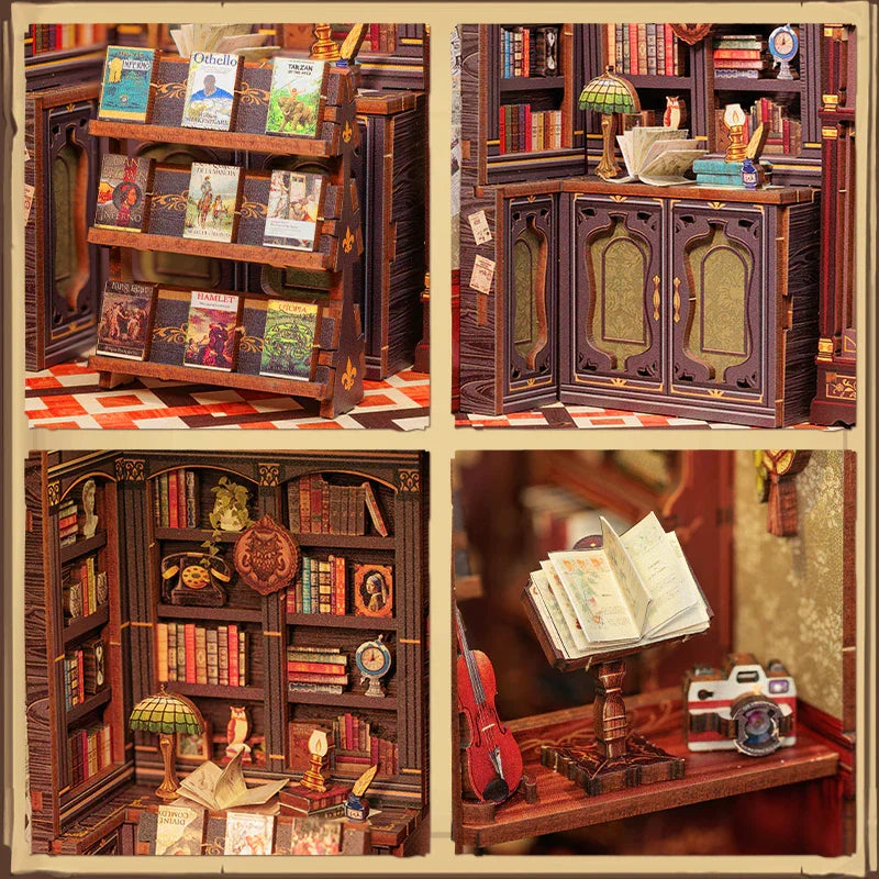 DIY Book Nook Kit with LED Light  Retro Street Bookshop Series
