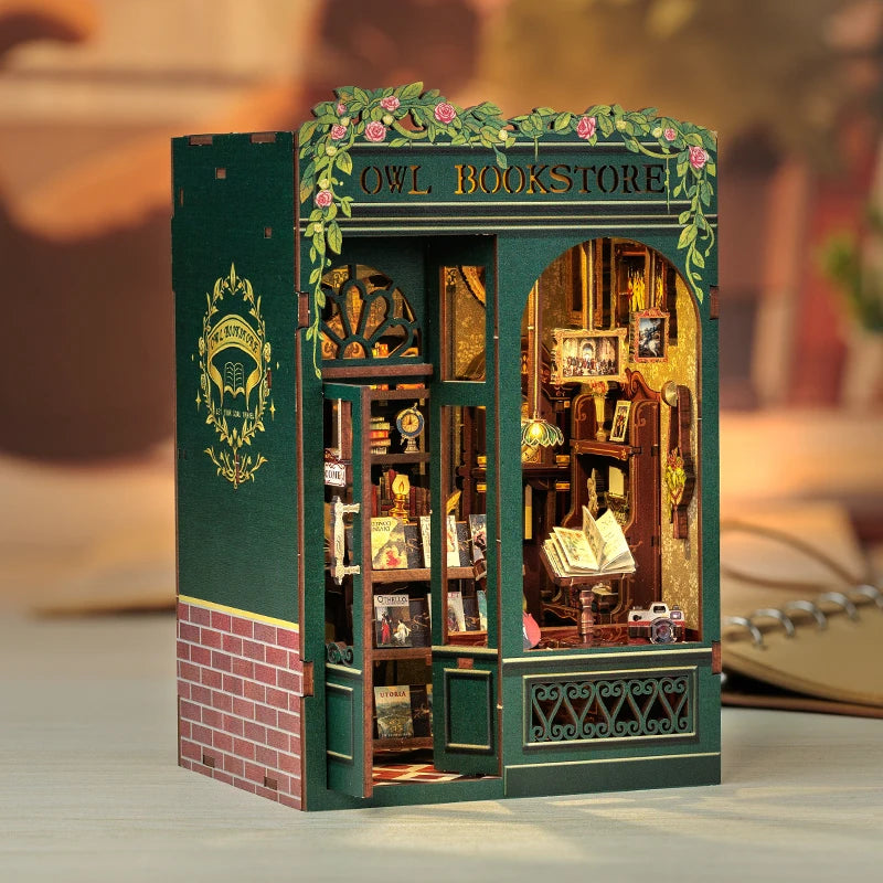DIY Book Nook Kit with LED Light  Retro Street Bookshop Series