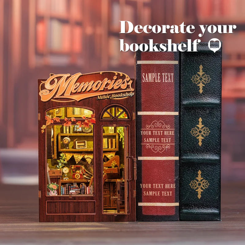 DIY Book Nook Kit with LED Light  Retro Street Bookshop Series