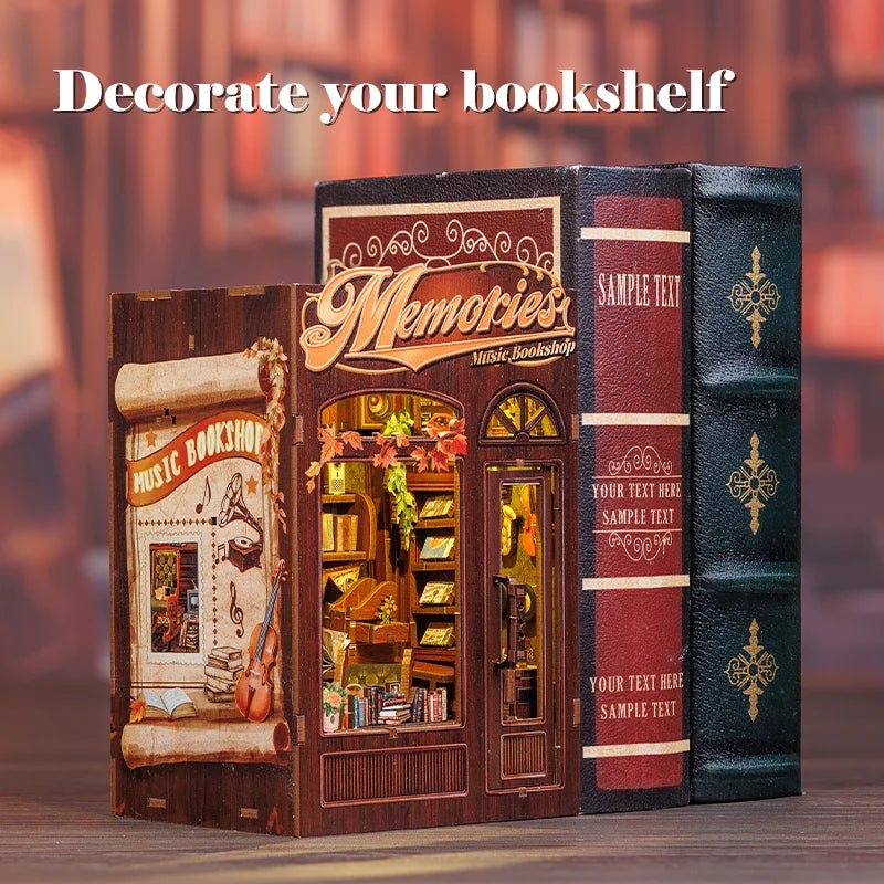 DIY Book Nook Kit with LED Light  Retro Street Bookshop Series