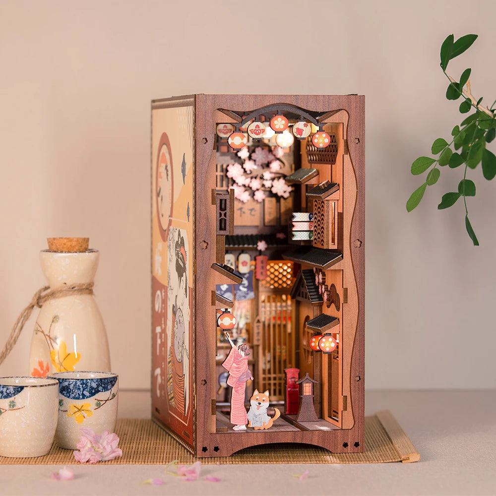 DIY Book Nook Kit with LED Light  Retro Street Bookshop Series