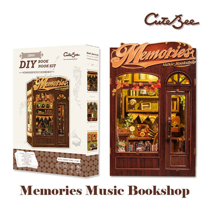 DIY Book Nook Kit with LED Light  Retro Street Bookshop Series
