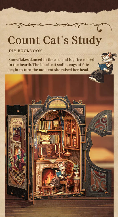 DIY Book Nook Kit with LED Light  Retro Street Bookshop Series