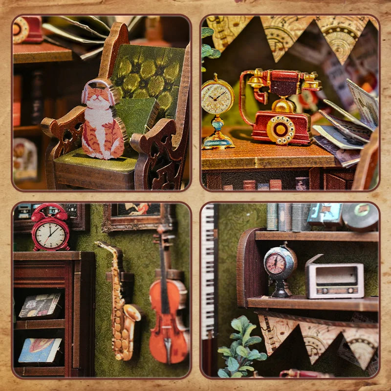 DIY Book Nook Kit with LED Light  Retro Street Bookshop Series