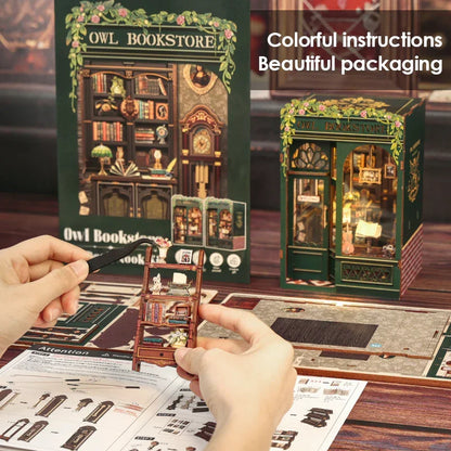 DIY Book Nook Kit with LED Light  Retro Street Bookshop Series