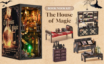 Kit per angolo lettura Magic House fai da te Puzzle in legno Libreria Inserto Decorazione Casa delle bambole Modello Fermalibri Costruzione Decorazione per la casa Regali
MODELLO "H. POTTER"