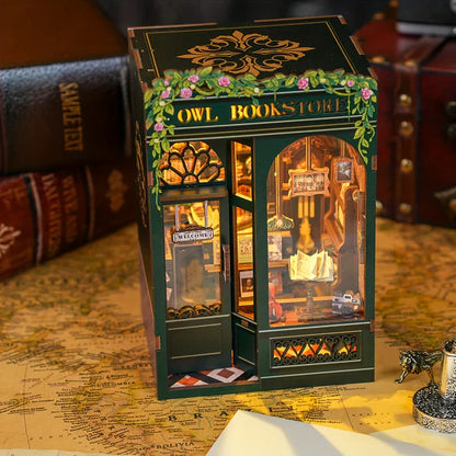 DIY Book Nook Kit with LED Light  Retro Street Bookshop Series