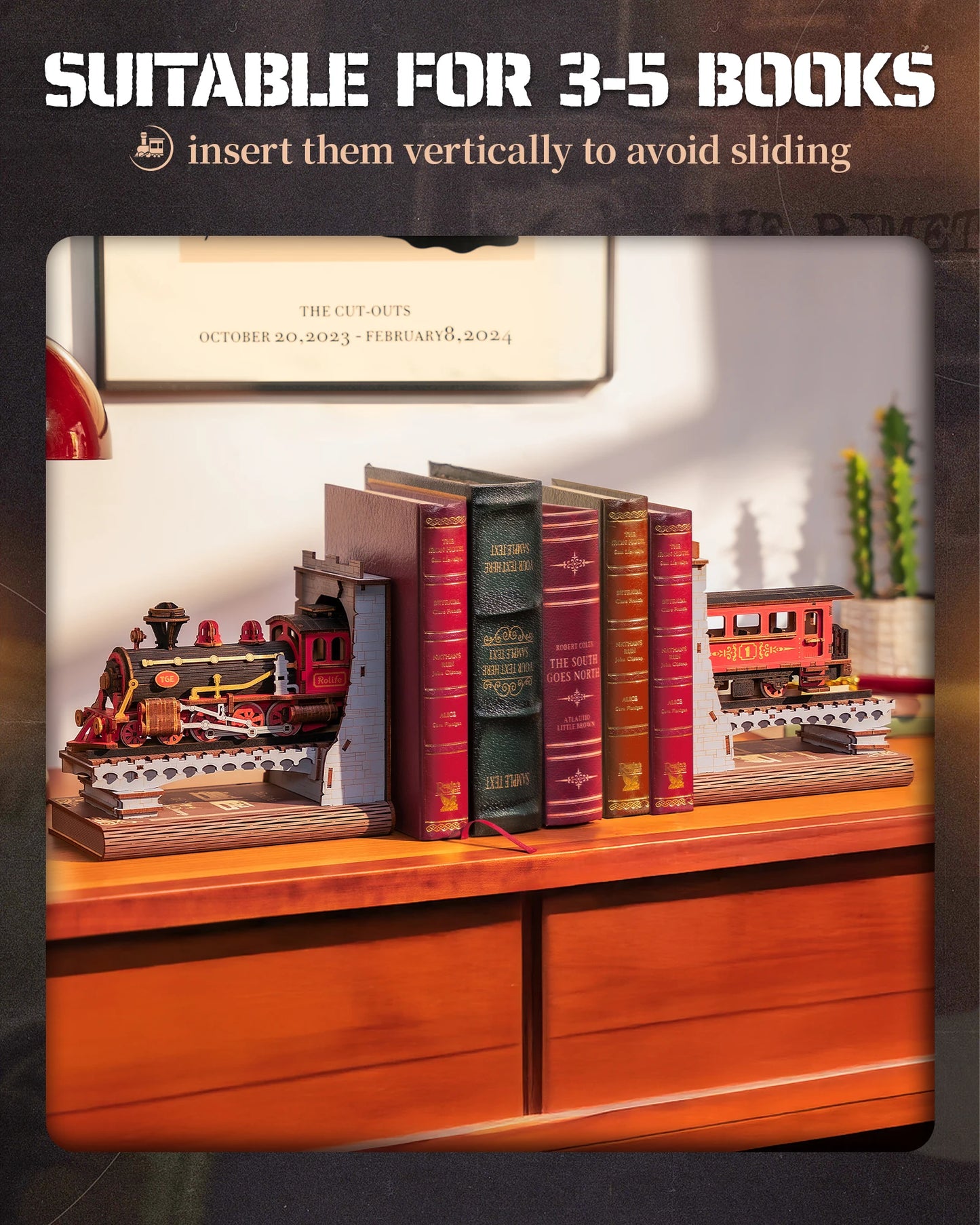 Robotime Rolife Century Train fai da te Libreria ad angolo Decorazione per la casa Scelta regalo perfetta per la famiglia Giocattoli precolorati