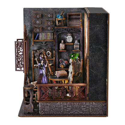 Kit per angolo lettura Magic Town fai da te Puzzle in legno con luce, immagine, libreria, inserto, decorazione, modello difermalibri, costruzione, decorazione per la casa