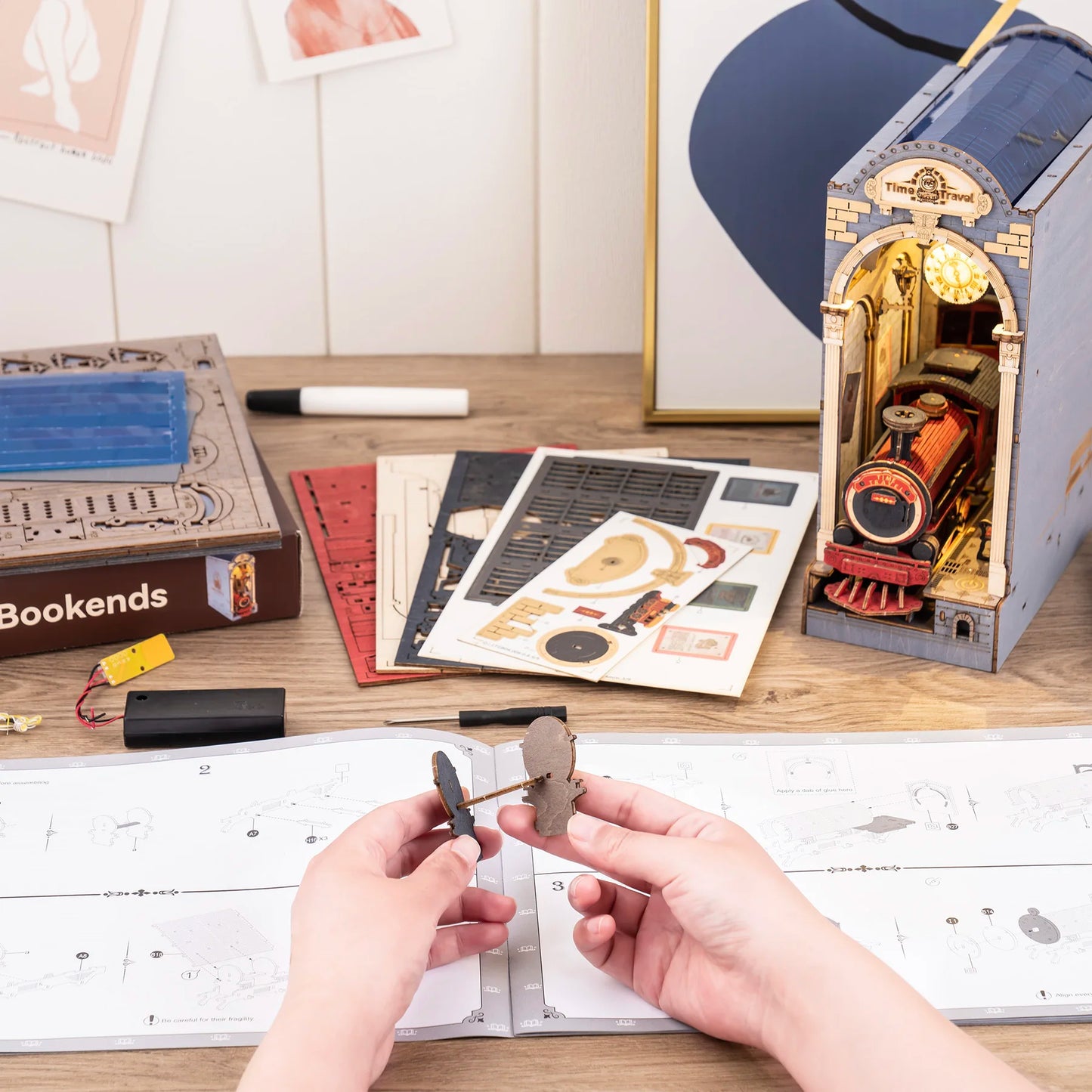 Robotime Rolife  viaggio nel tempo puzzle 3D in legno arredamento libreria