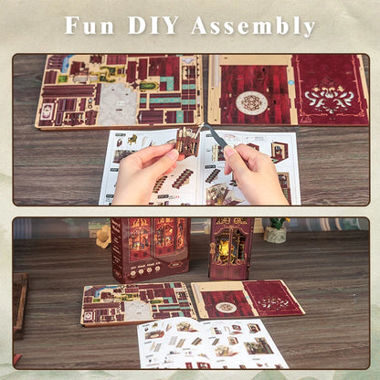 DIY Book Nook Kit with LED Light  Retro Street Bookshop Series