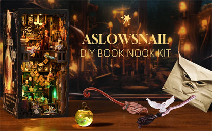 Kit per angolo lettura Magic House fai da te Puzzle in legno Libreria Inserto Decorazione Casa delle bambole Modello Fermalibri Costruzione Decorazione per la casa Regali
MODELLO "H. POTTER"