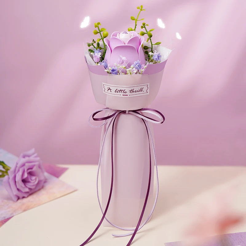 Robotime Flower 3D Puzzle Model Kit Decorazione Accessori per la casa Soggiorno Regali per donne Camelia , Rosa viola