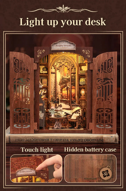 DIY Book Nook Kit with LED Light  Retro Street Bookshop Series