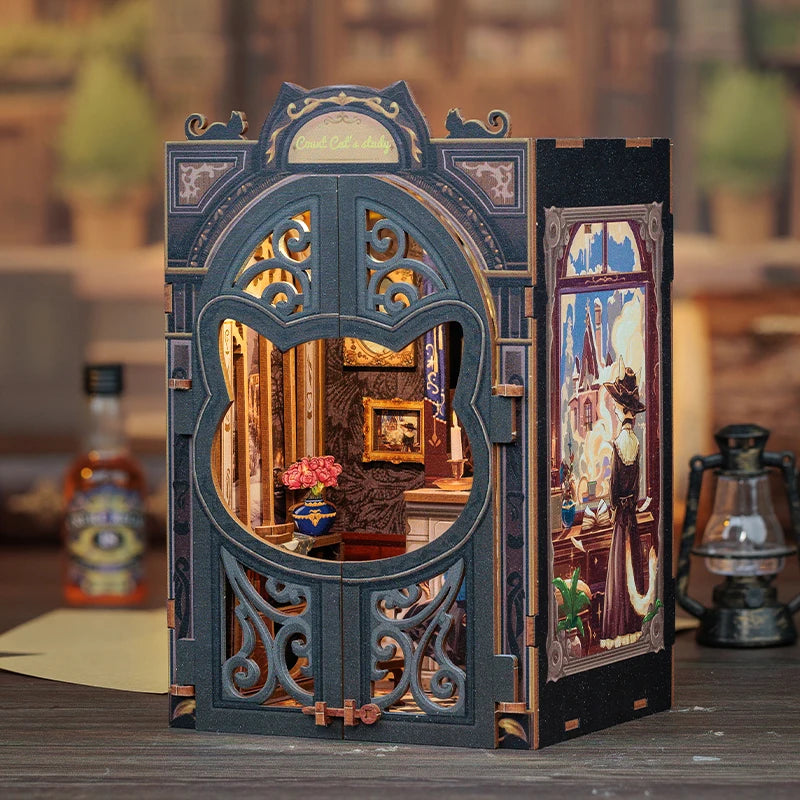 DIY Book Nook Kit with LED Light  Retro Street Bookshop Series