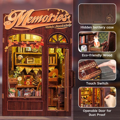 DIY Book Nook Kit with LED Light  Retro Street Bookshop Series