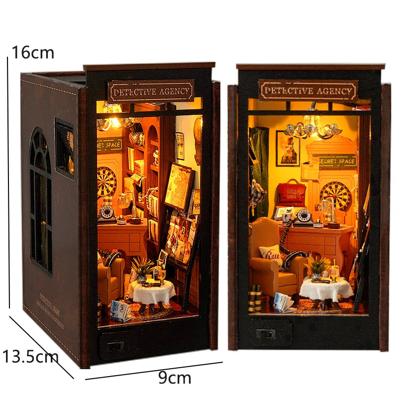 Book Nook Kit Fai da te Mini Puzzle in legno 3D Libreria fatta a mano La Tua Camera . Modello Bookleg Building Home Decoration Toy