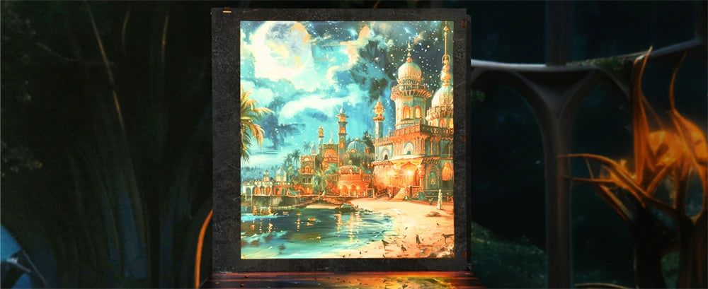 Kit per angolo lettura Magic Town fai da te Puzzle in legno con luce, immagine, libreria, inserto, decorazione, modello difermalibri, costruzione, decorazione per la casa