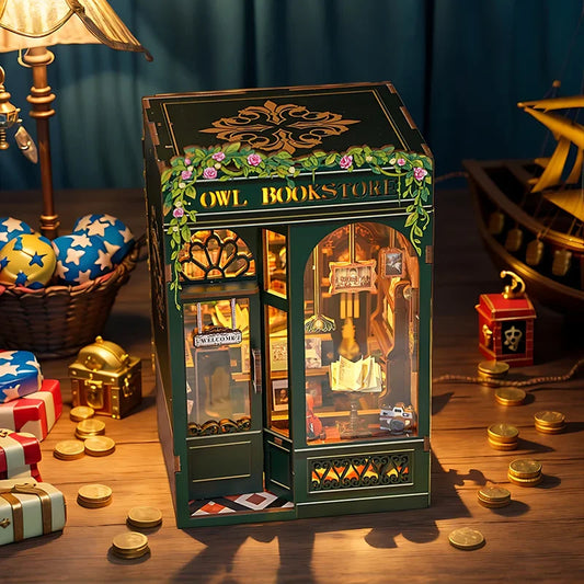 DIY Book Nook Kit with LED Light  Retro Street Bookshop Series