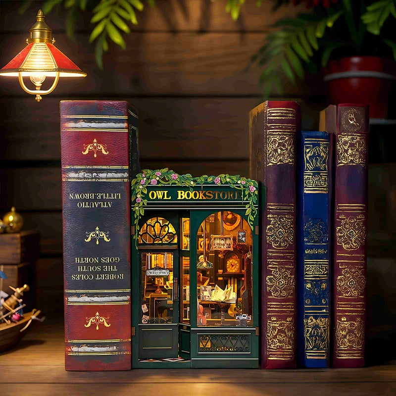 DIY Book Nook Kit with LED Light  Retro Street Bookshop Series