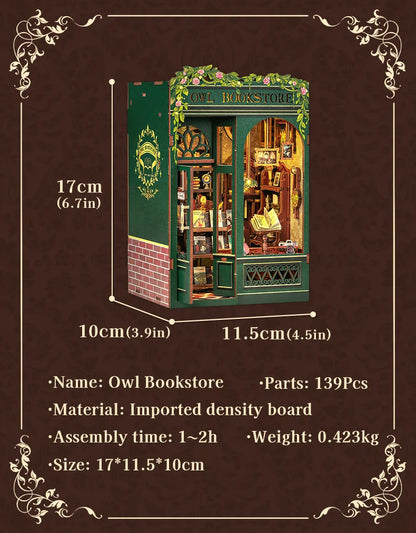 DIY Book Nook Kit with LED Light  Retro Street Bookshop Series