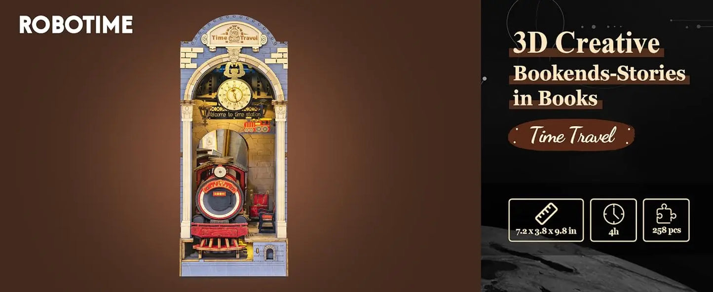 Robotime Rolife  viaggio nel tempo puzzle 3D in legno arredamento libreria