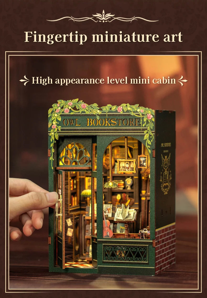 DIY Book Nook Kit with LED Light  Retro Street Bookshop Series