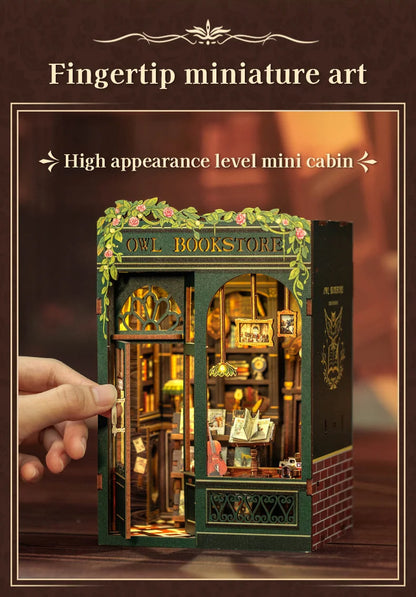 DIY Book Nook Kit with LED Light  Retro Street Bookshop Series