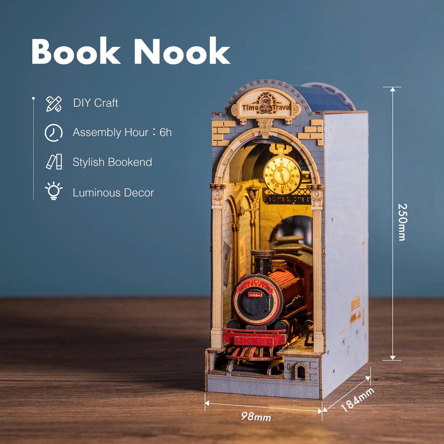 Robotime Rolife  viaggio nel tempo puzzle 3D in legno arredamento libreria