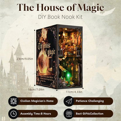 Kit per angolo lettura Magic House fai da te Puzzle in legno Libreria Inserto Decorazione Casa delle bambole Modello Fermalibri Costruzione Decorazione per la casa Regali
MODELLO "H. POTTER"